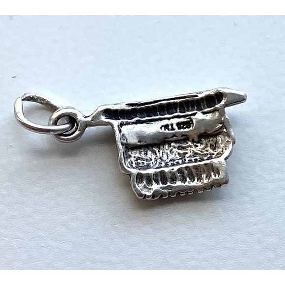 Vintage Sterling Silver 3D Charm Birthday Cake 925 For Bracelet - Picture 3 of 7